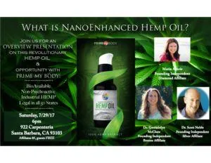 Sat July 29th 6pm Prime My Body Hemp Oil Public Event w/ Diamond Affiliate Maria Aparis DiamondMariaAparisPMBSantaBarbaraEventFlyer 1 300x232
