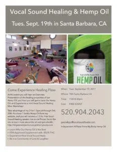 Vocal Sound Healing & Hemp Oil Tues. Sept 19th 7:00-8:30 pm Hemp Oil Vocal Sound Healing 9.19.17 1 2 232x300
