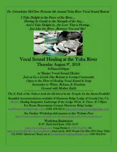 Vocal Sound Healing Day Retreat Yuba River Thurs. August 9th, 2018 Nevada City, CA YubaRiver2018 1 2 1 232x300