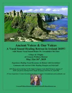 Ancient Voices & Our Voices A Vocal Sound Healing Retreat in Ireland 2019!! Ireland Retreat Flyer 1 1 232x300