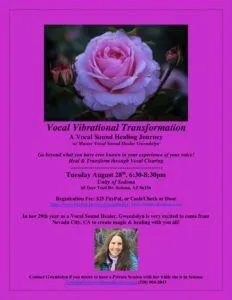 Vocal Vibrational Healing in Sedona AZ Tues. Aug. 28th 6:30-8:30pm Sedona8.28.28VocalVibrationalTransformation 1 232x300