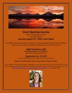 Vocal Opening Half-Day Retreat @ High Frequency Loft Sat. Aug. 25th in Taos, NM Taos8.25.18 1 232x300