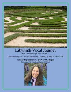 Scottsdale AZ Labyrinth Vocal Journey Sunday Sept 8th 5:45-7:00pm Scottsdale Labyrinth Vocal Journey 1 232x300